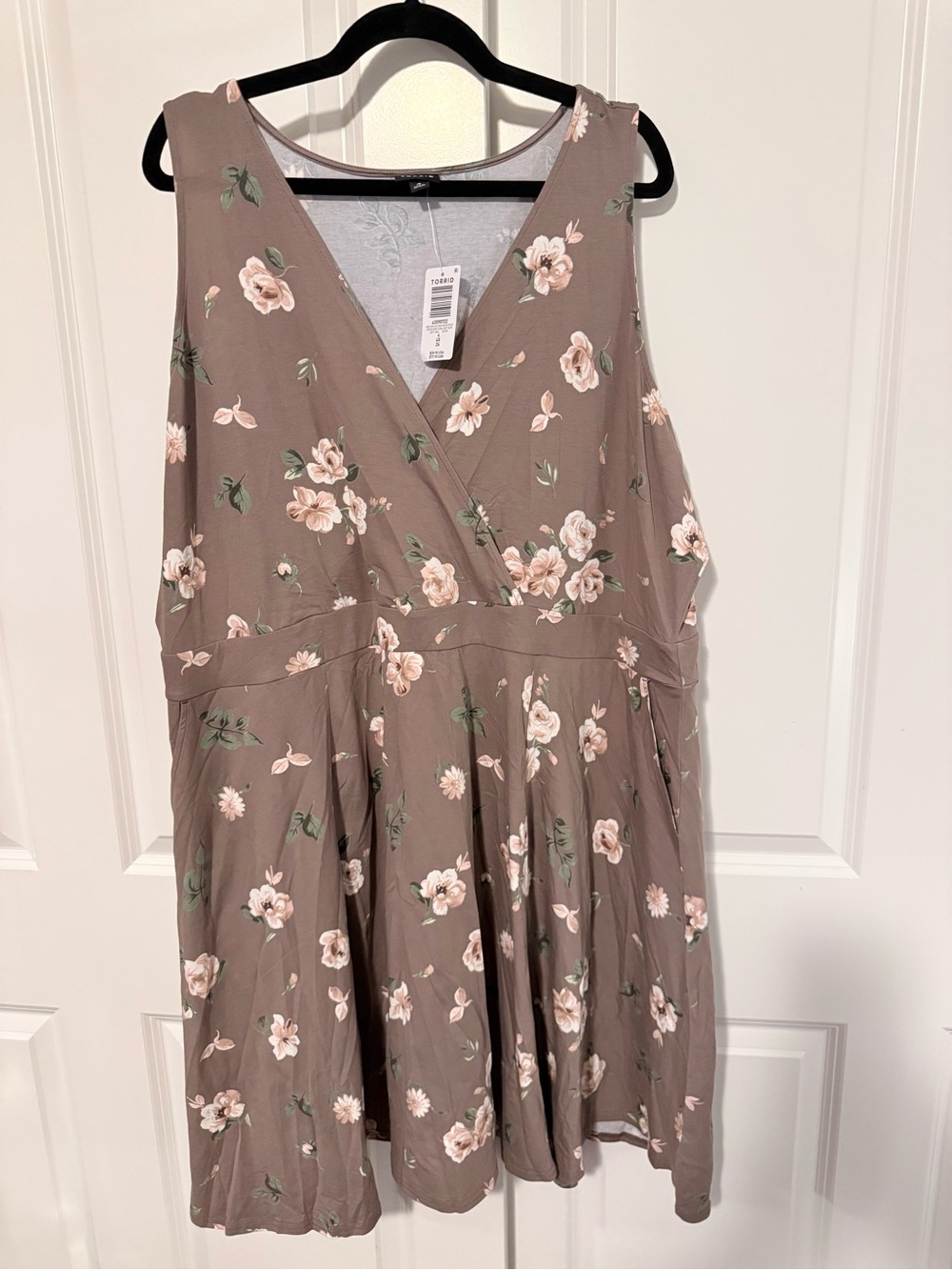 torrid Light Brown Floral Wrap Mini Dress